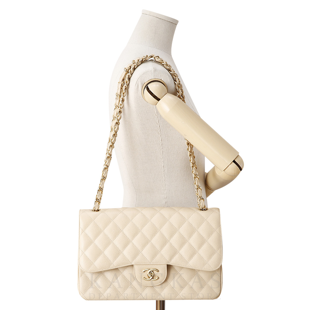 CHANEL(USED)샤넬 베이지 클래식 라지 플랩백