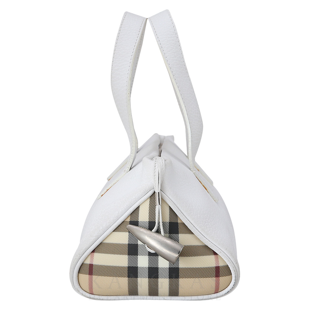 BURBERRY(USED)버버리 빈티지 체크 레더 토트백