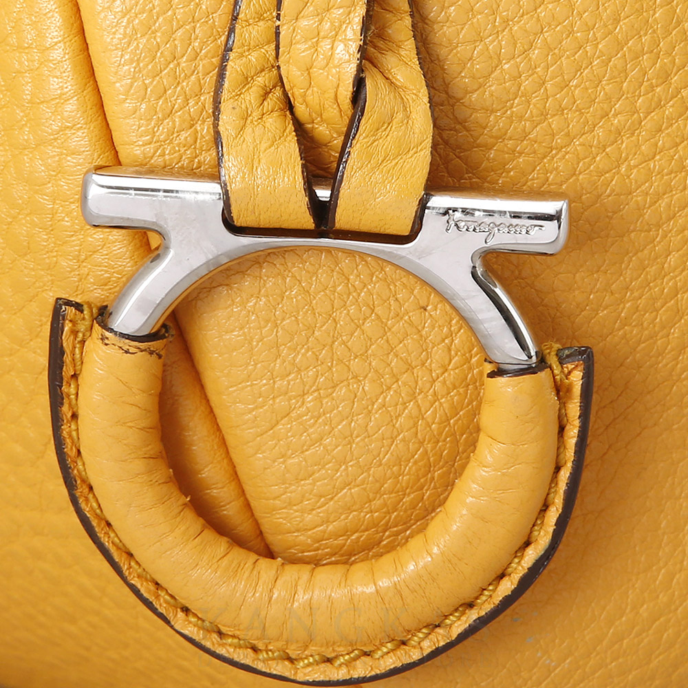 FERRAGAMO(USED)페레가모 옐로우 간치니 레더 토트백