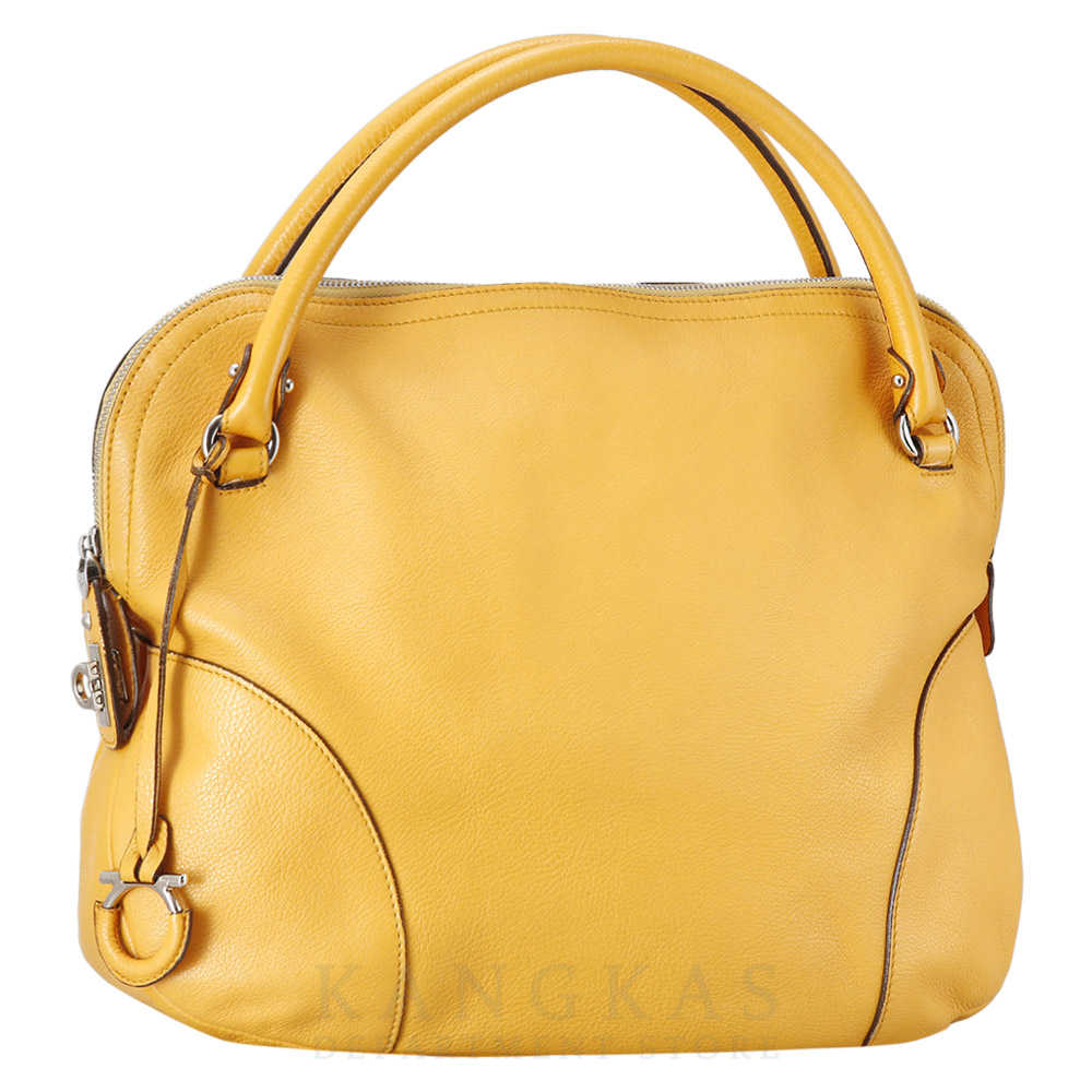 FERRAGAMO(USED)페레가모 옐로우 간치니 레더 토트백