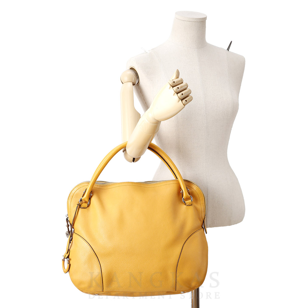 FERRAGAMO(USED)페레가모 옐로우 간치니 레더 토트백