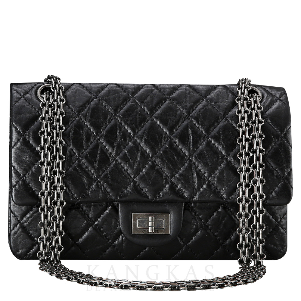 CHANEL(USED)샤넬 2.55 빈티지 클래식 미듐 블랙 은장