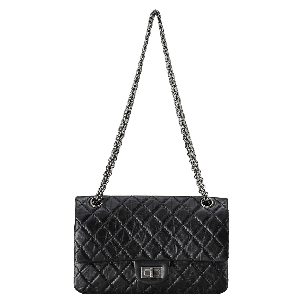 CHANEL(USED)샤넬 2.55 빈티지 클래식 미듐 블랙 은장