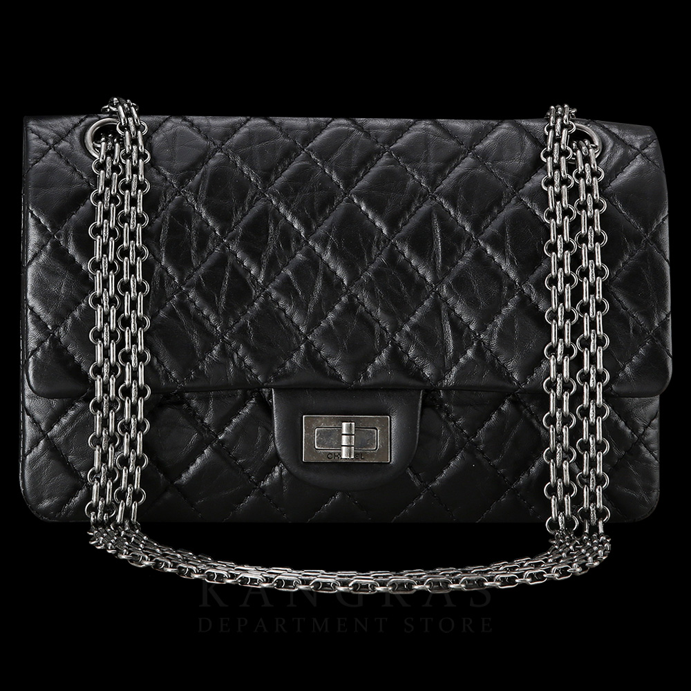CHANEL(USED)샤넬 2.55 빈티지 클래식 미듐 블랙 은장