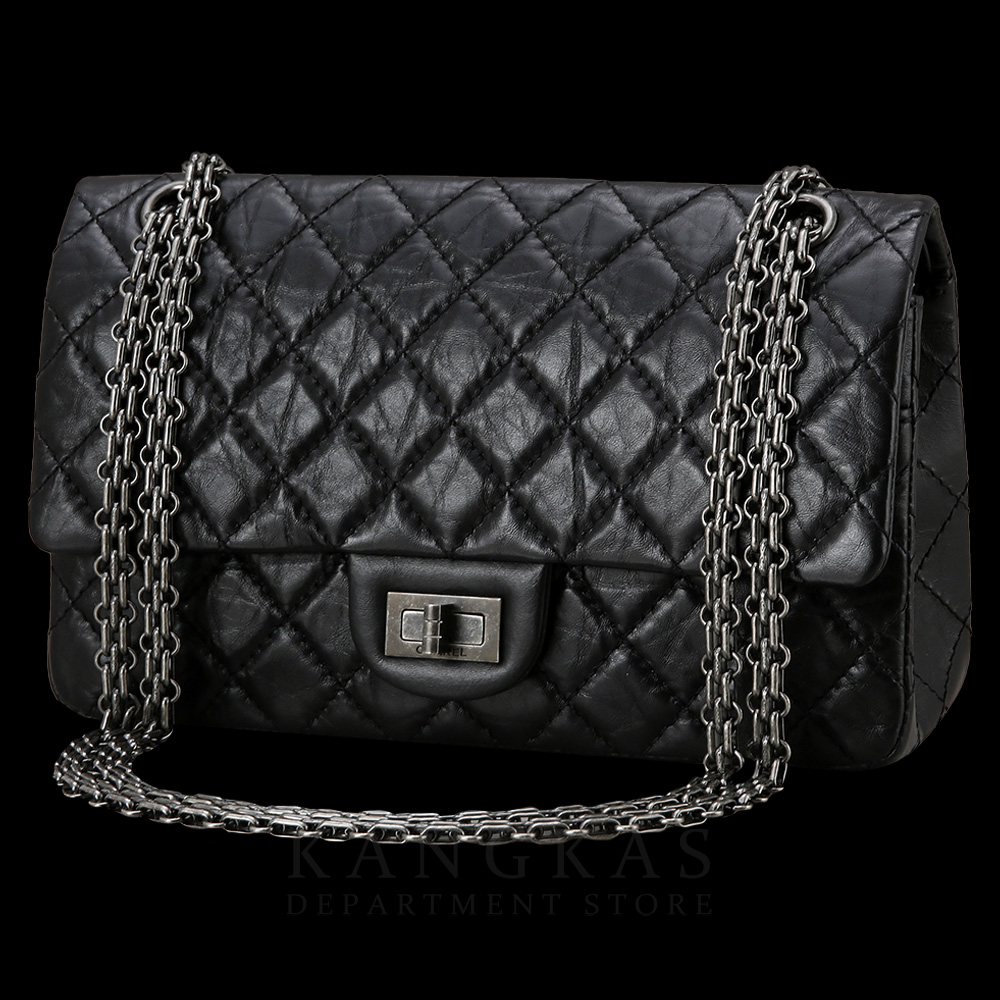 CHANEL(USED)샤넬 2.55 빈티지 클래식 미듐 블랙 은장