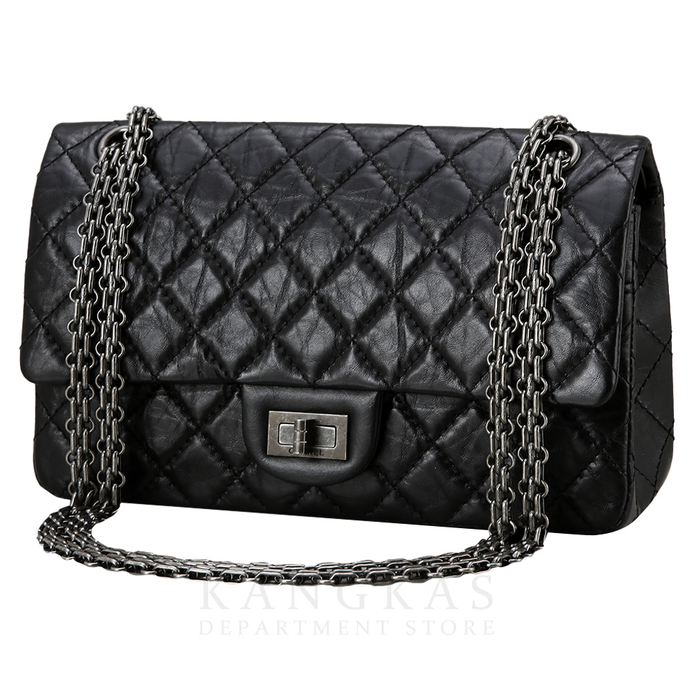 CHANEL(USED)샤넬 2.55 빈티지 클래식 미듐 블랙 은장