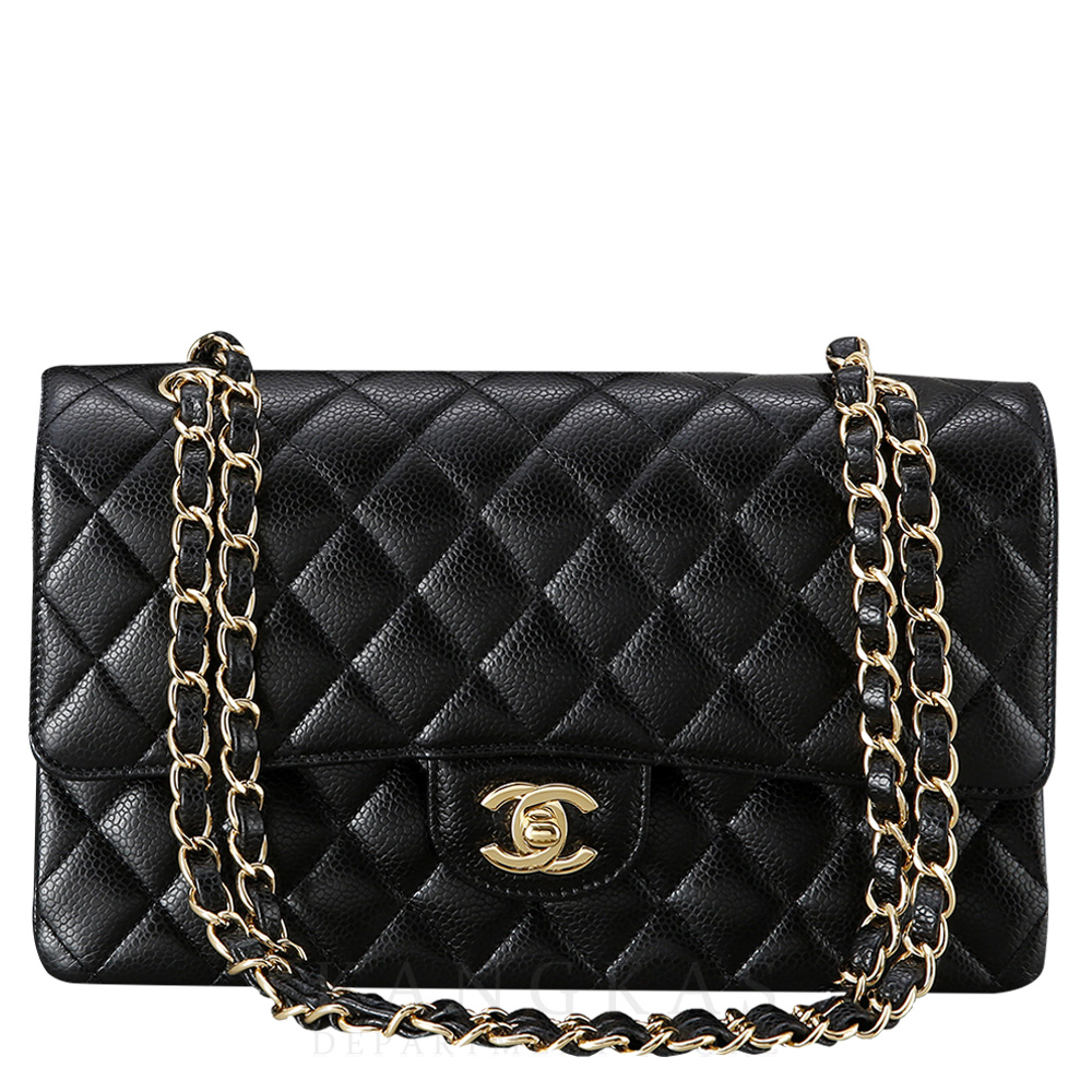 CHANEL(USED)샤넬 클래식 캐비어 미듐 금장