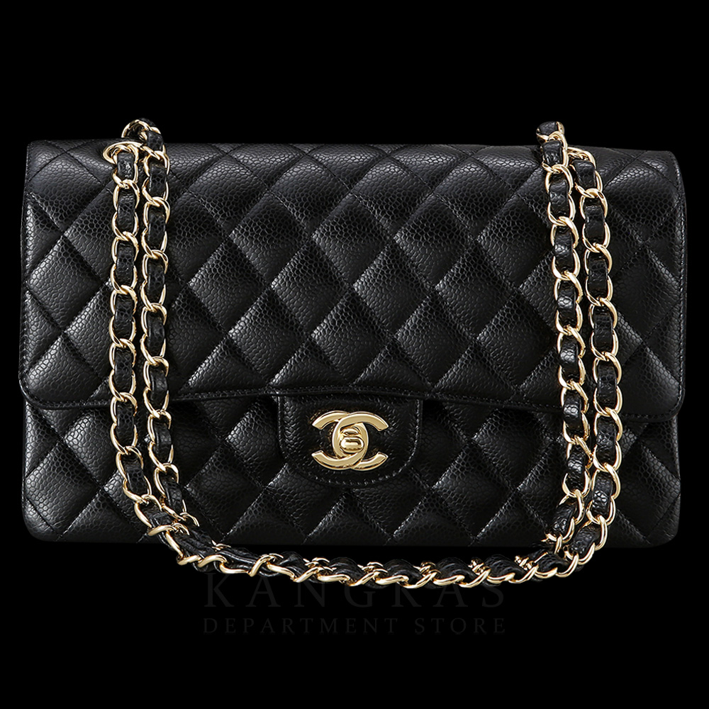 CHANEL(USED)샤넬 클래식 캐비어 미듐 금장