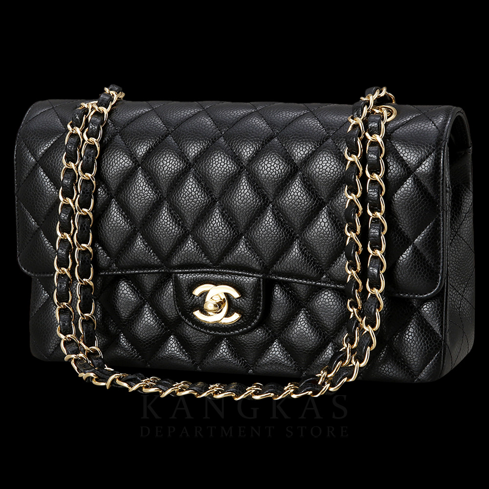 CHANEL(USED)샤넬 클래식 캐비어 미듐 금장