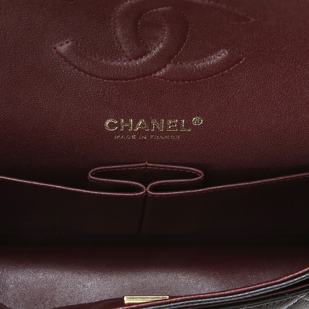 CHANEL(USED)샤넬 클래식 캐비어 미듐 금장