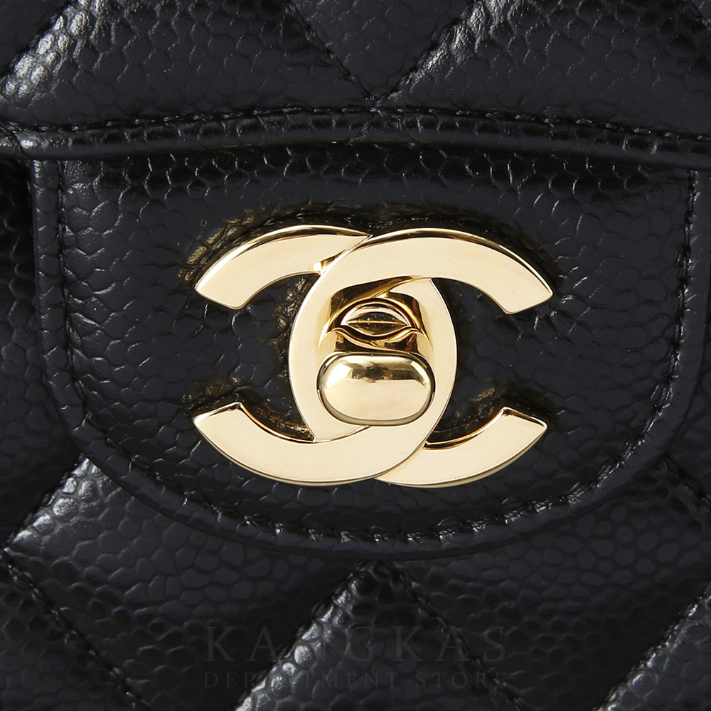 CHANEL(USED)샤넬 클래식 캐비어 미듐 금장