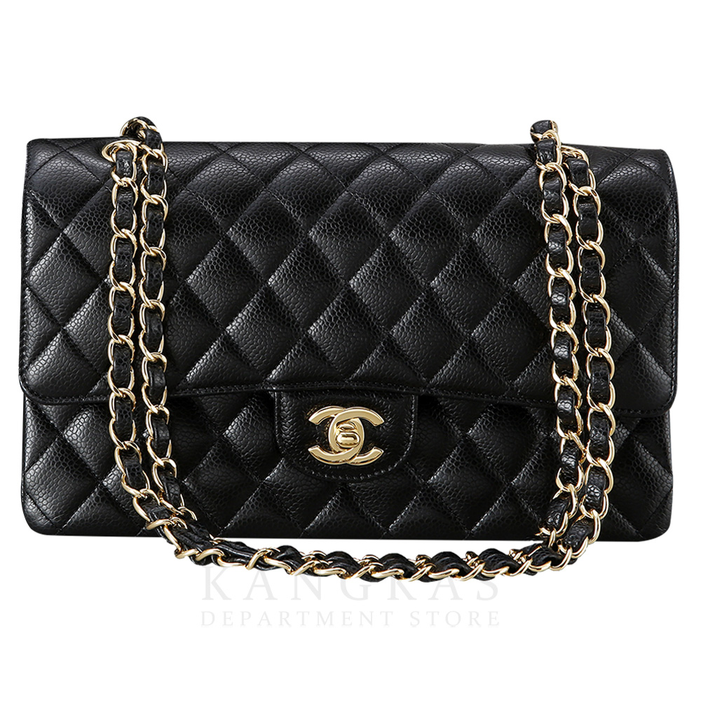 CHANEL(USED)샤넬 클래식 캐비어 미듐 금장