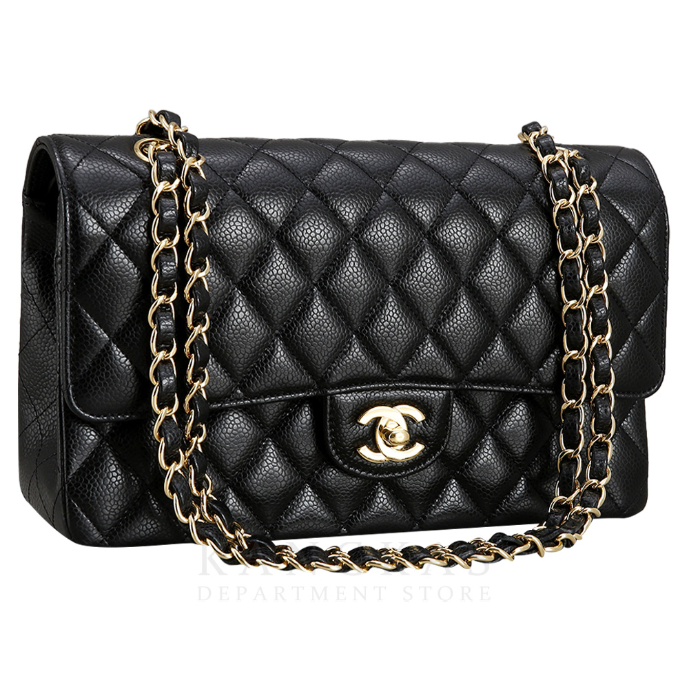 CHANEL(USED)샤넬 클래식 캐비어 미듐 금장