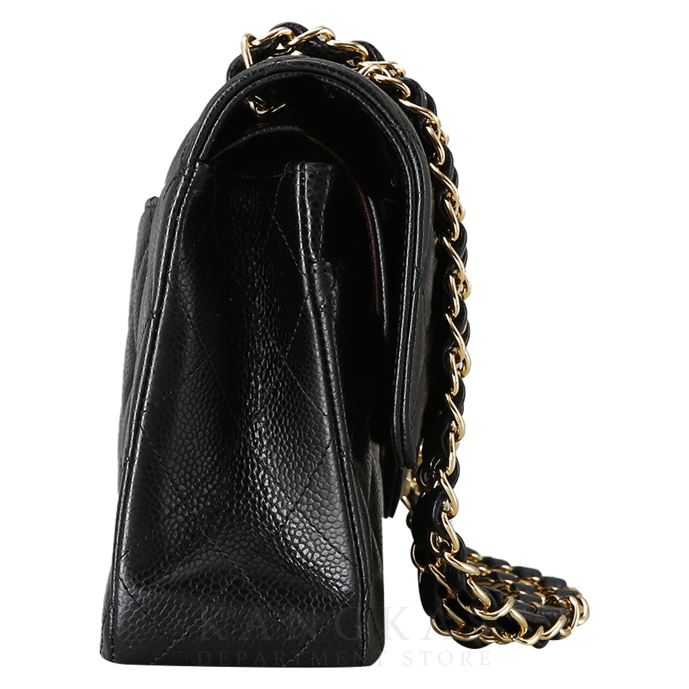 CHANEL(USED)샤넬 클래식 캐비어 미듐 금장