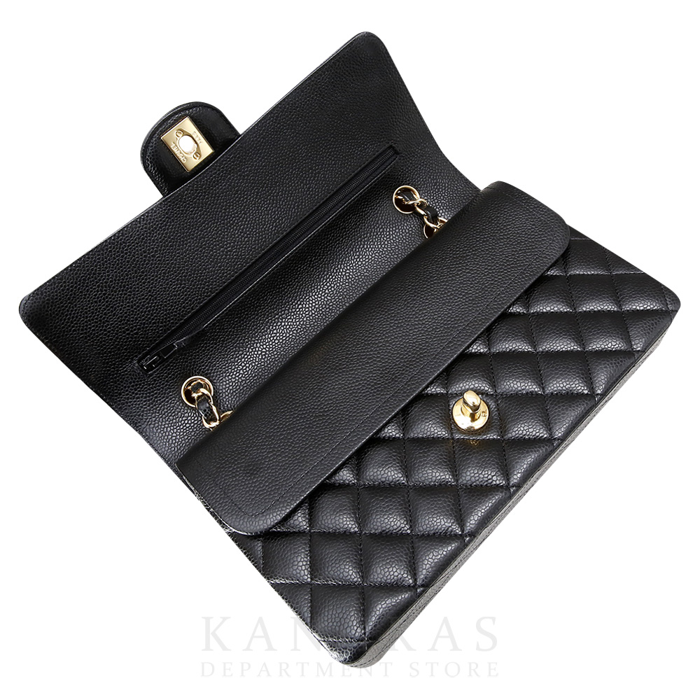 CHANEL(USED)샤넬 클래식 캐비어 미듐 금장