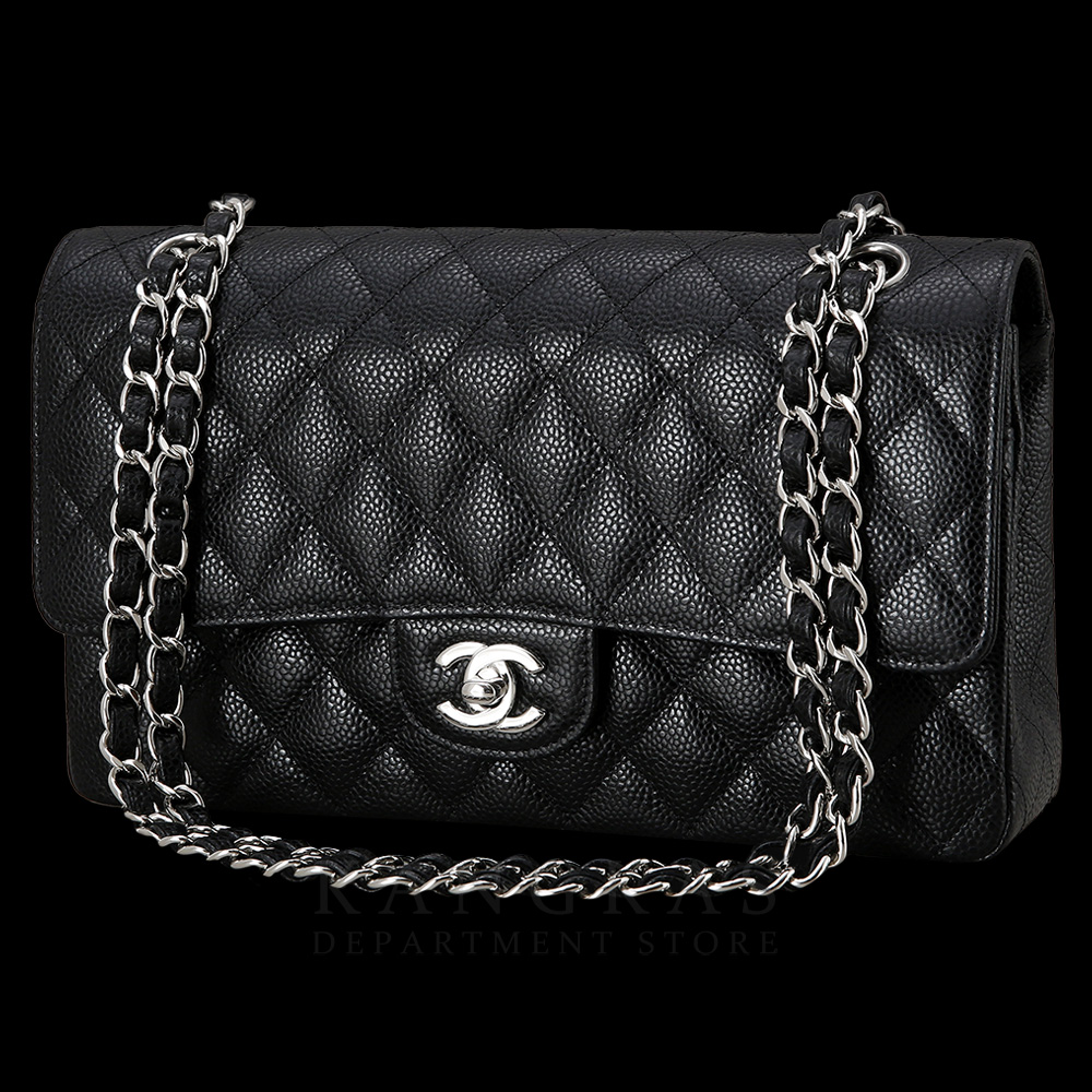 CHANEL(USED)샤넬 클래식 캐비어 미듐 은장