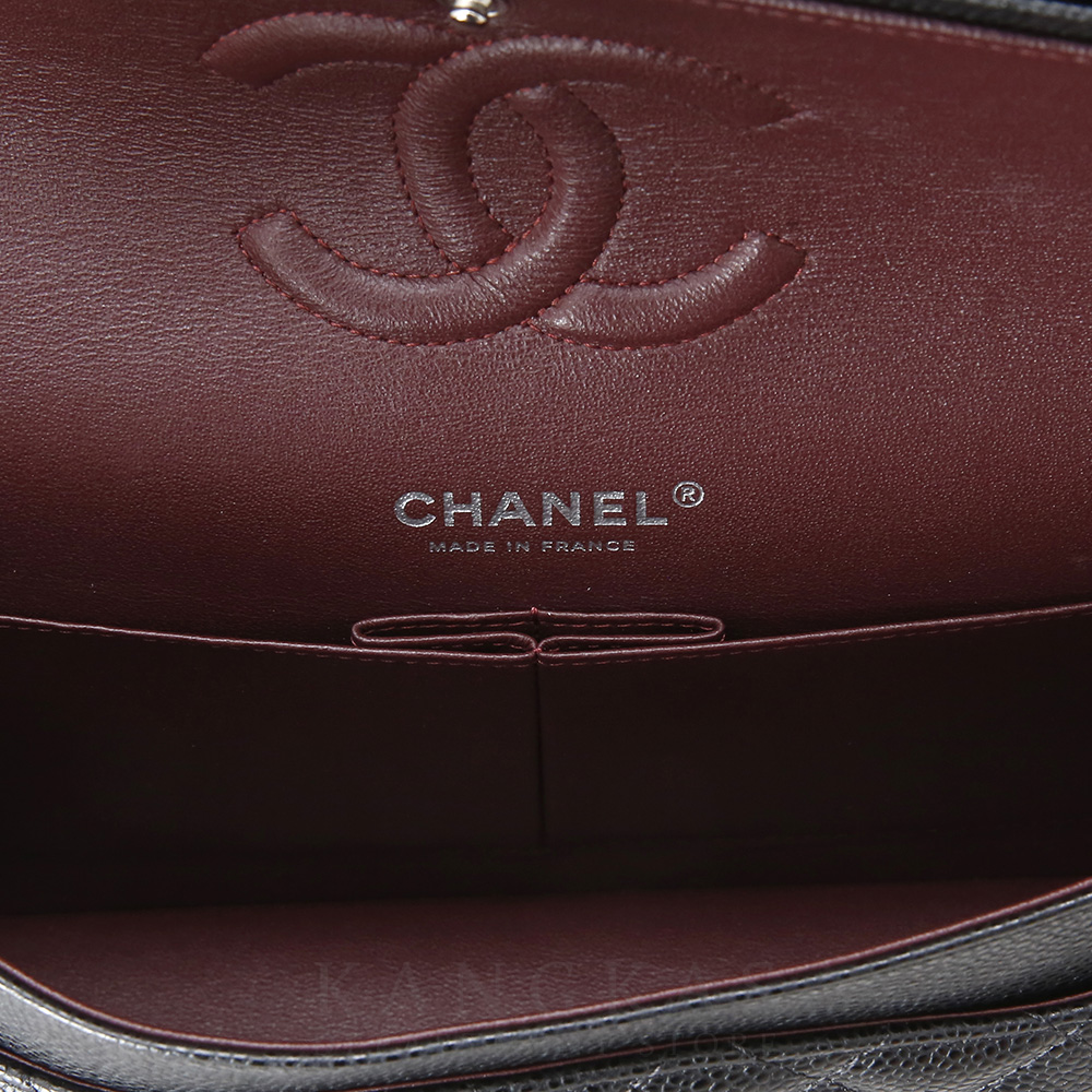 CHANEL(USED)샤넬 클래식 캐비어 미듐 은장