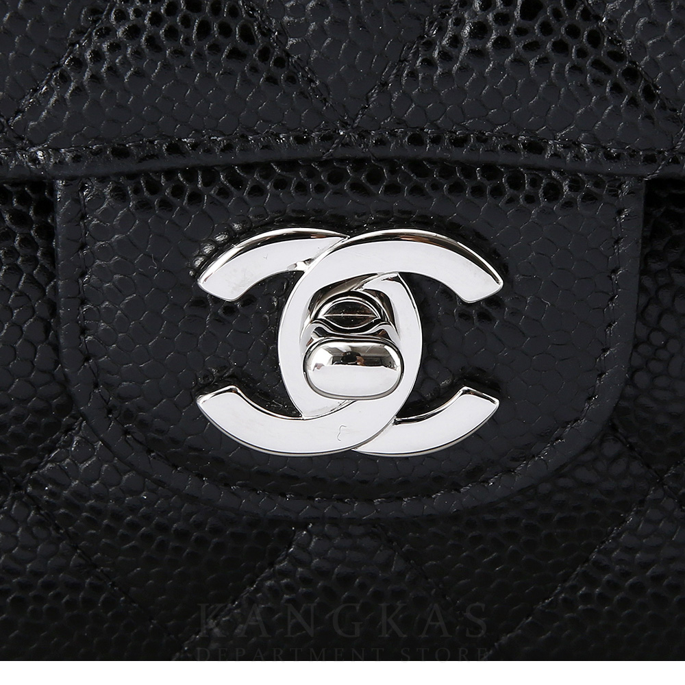 CHANEL(USED)샤넬 클래식 캐비어 미듐 은장