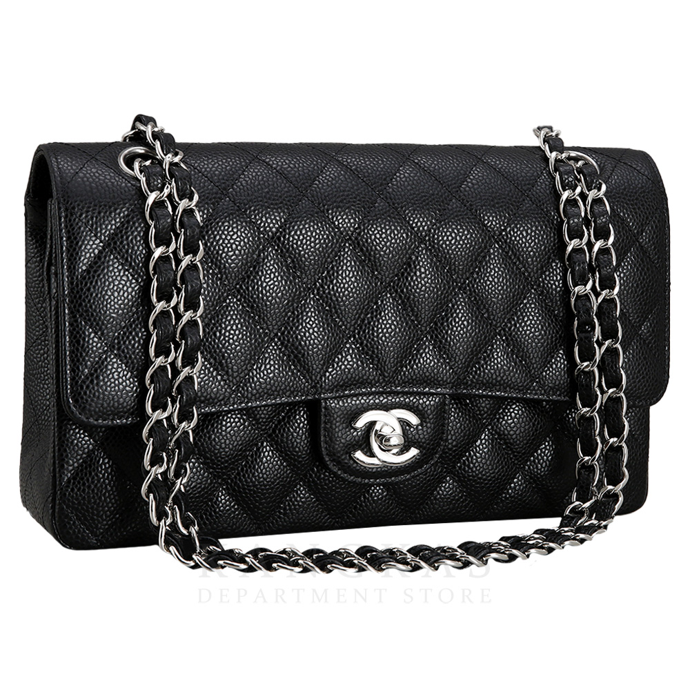 CHANEL(USED)샤넬 클래식 캐비어 미듐 은장