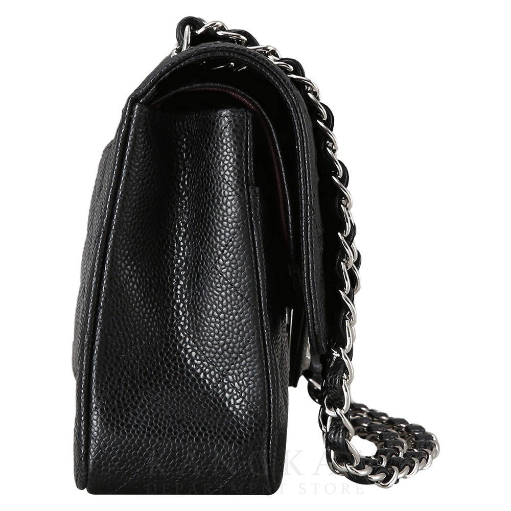CHANEL(USED)샤넬 클래식 캐비어 미듐 은장