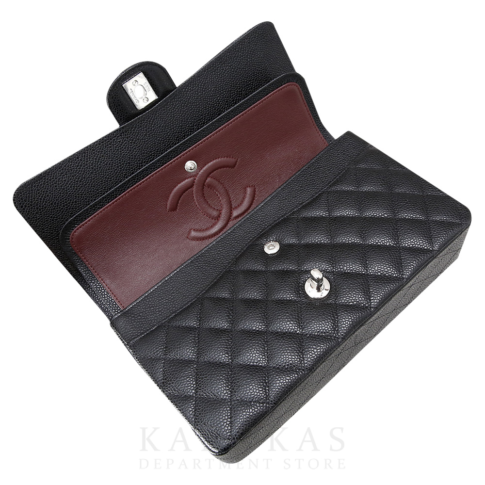 CHANEL(USED)샤넬 클래식 캐비어 미듐 은장
