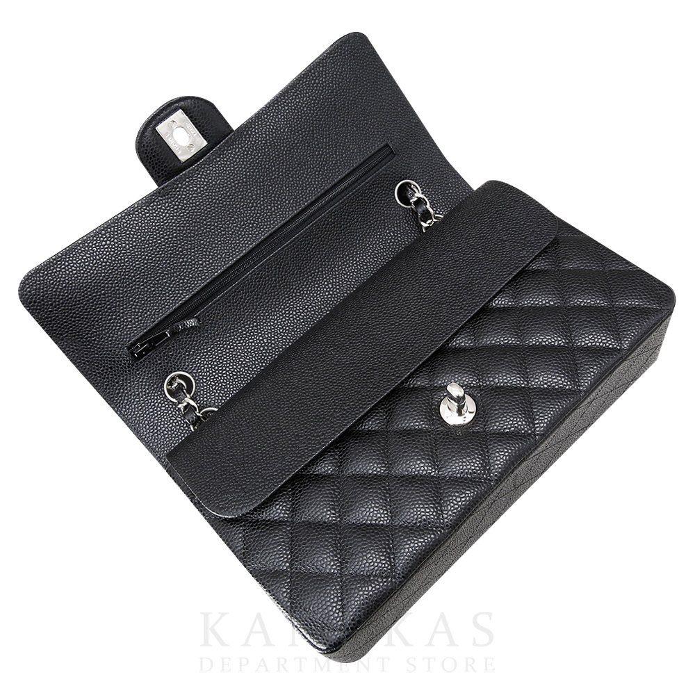 CHANEL(USED)샤넬 클래식 캐비어 미듐 은장