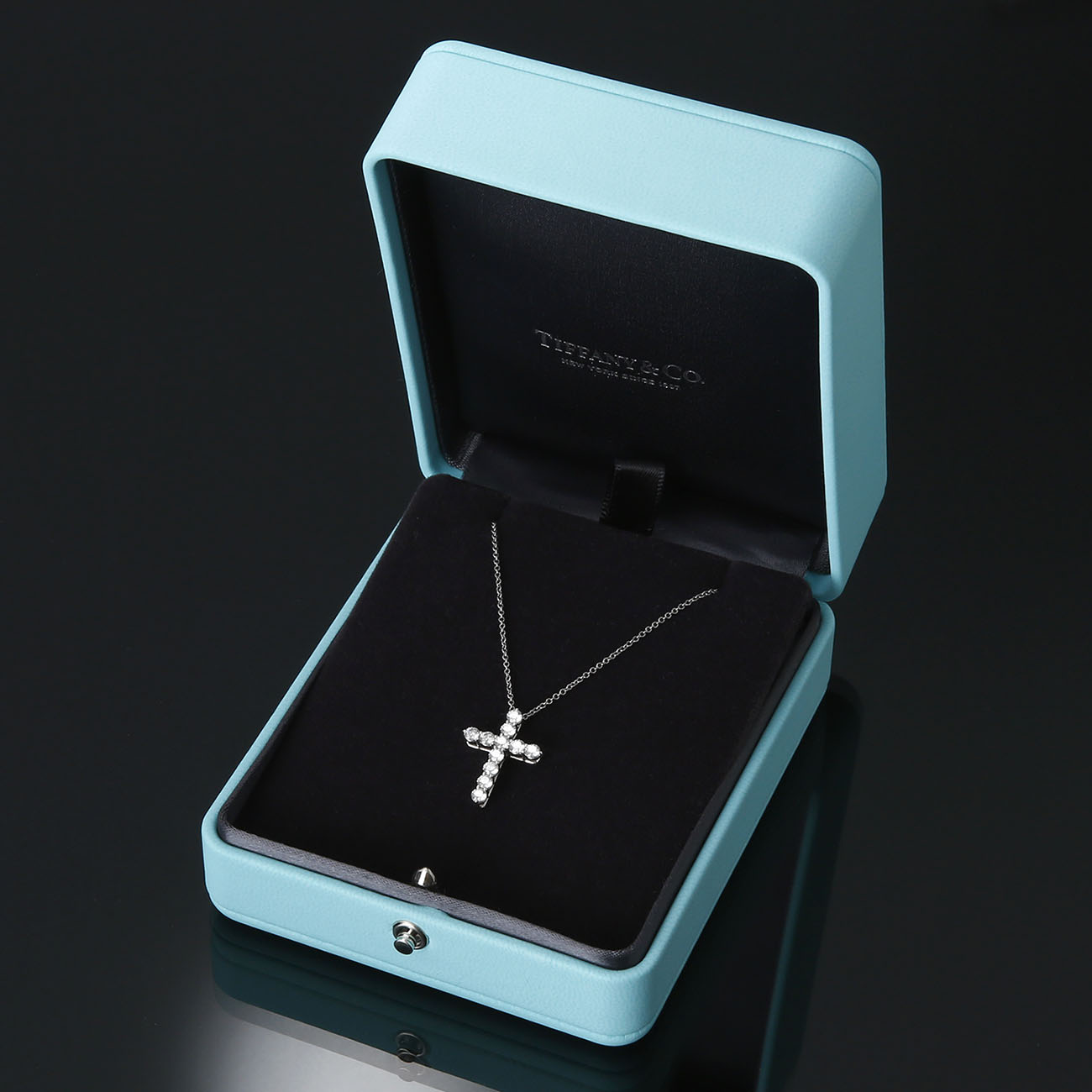 TIFFANY&CO(USED)티파니앤코 다이아 크로스 펜던트 네크리스