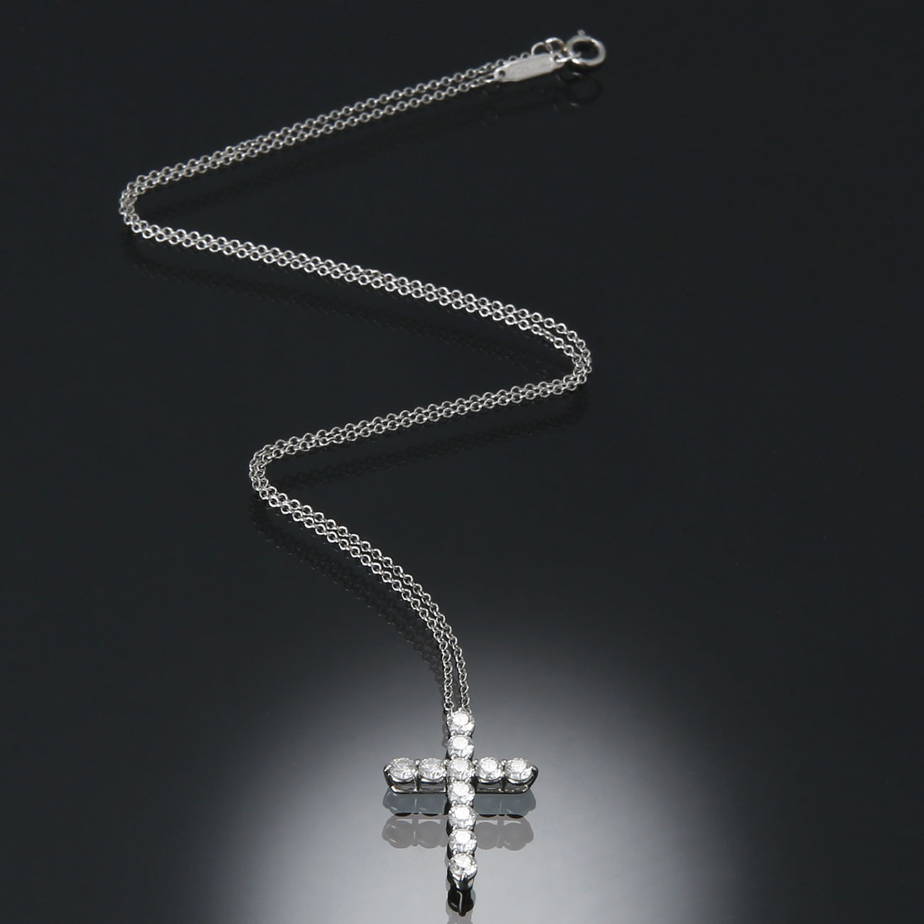TIFFANY&CO(USED)티파니앤코 다이아 크로스 펜던트 네크리스
