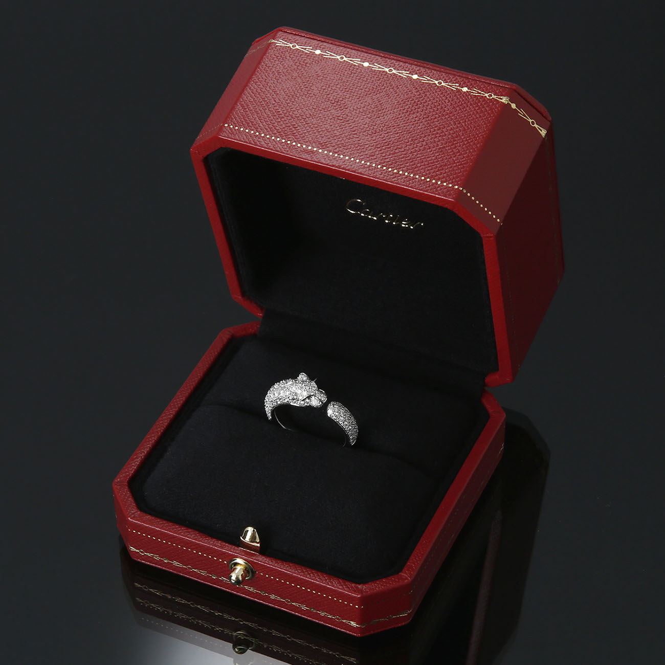 CARTIER(USED)까르띠에 파베 다이아 팬더 드 까르띠에 링 #54