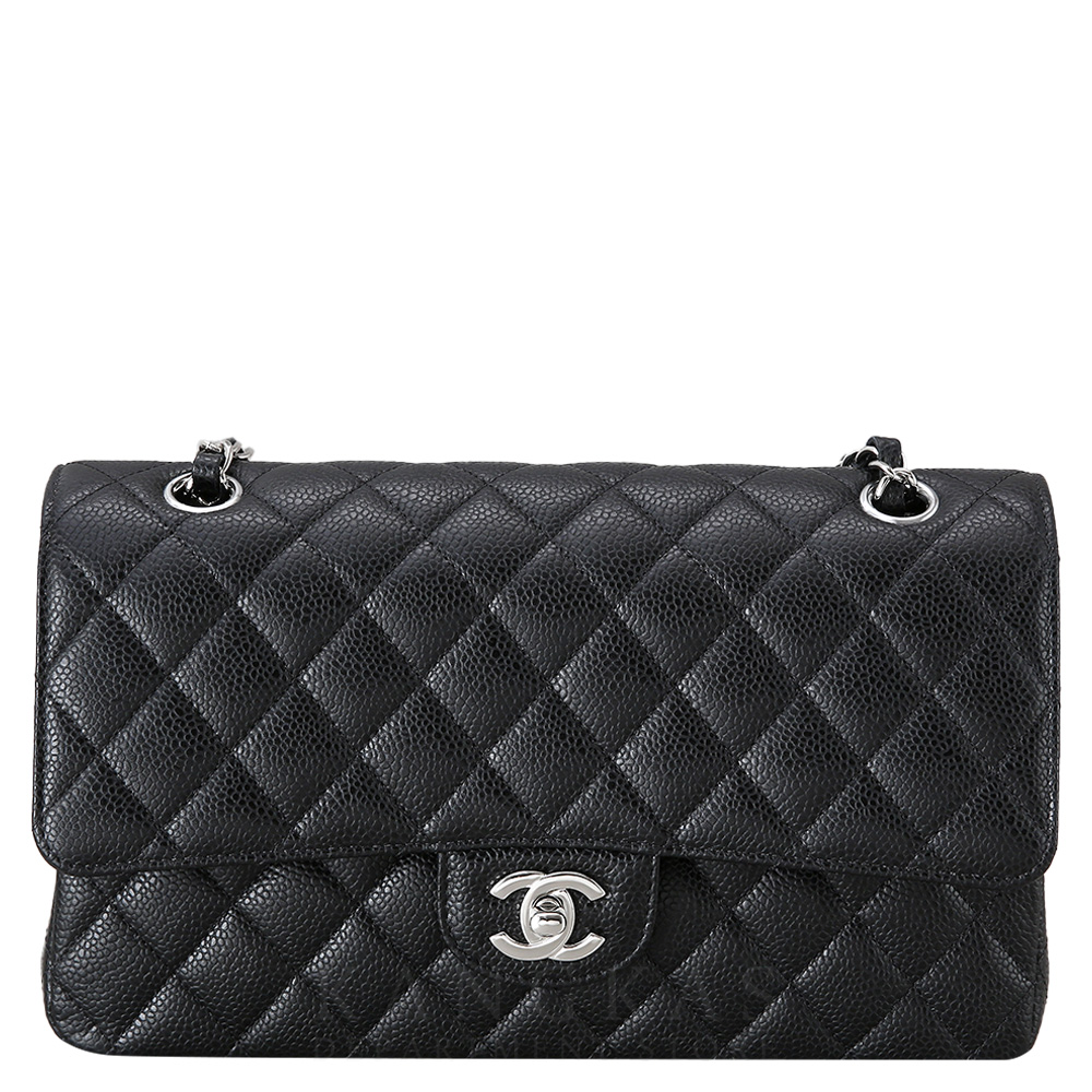 CHANEL(USED)샤넬 클래식 캐비어 미듐 은장