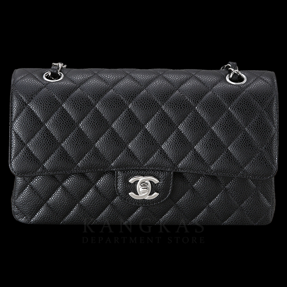 CHANEL(USED)샤넬 클래식 캐비어 미듐 은장