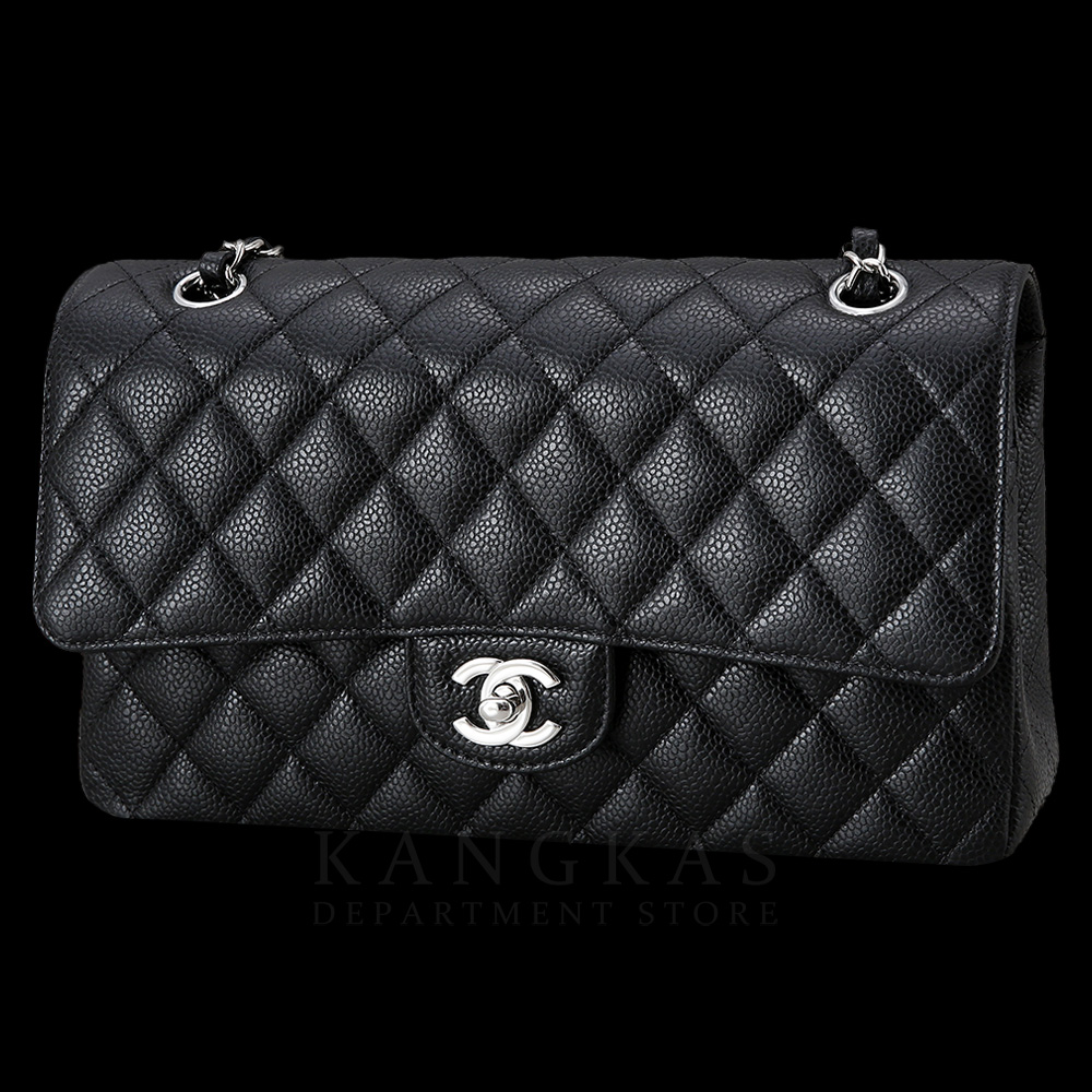 CHANEL(USED)샤넬 클래식 캐비어 미듐 은장