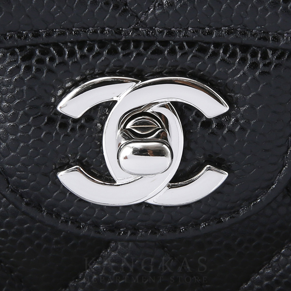 CHANEL(USED)샤넬 클래식 캐비어 미듐 은장