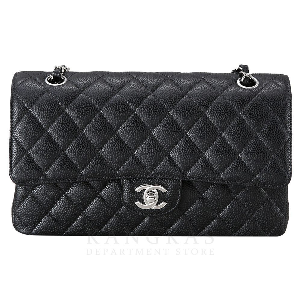 CHANEL(USED)샤넬 클래식 캐비어 미듐 은장