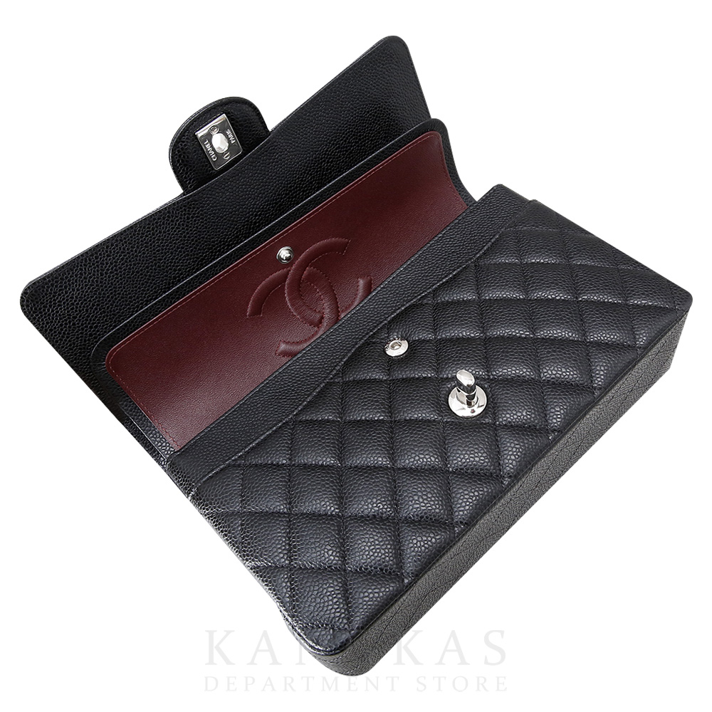 CHANEL(USED)샤넬 클래식 캐비어 미듐 은장