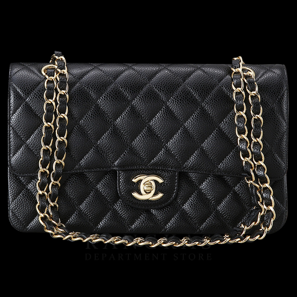 CHANEL(USED)샤넬 클래식 캐비어 미듐 금장
