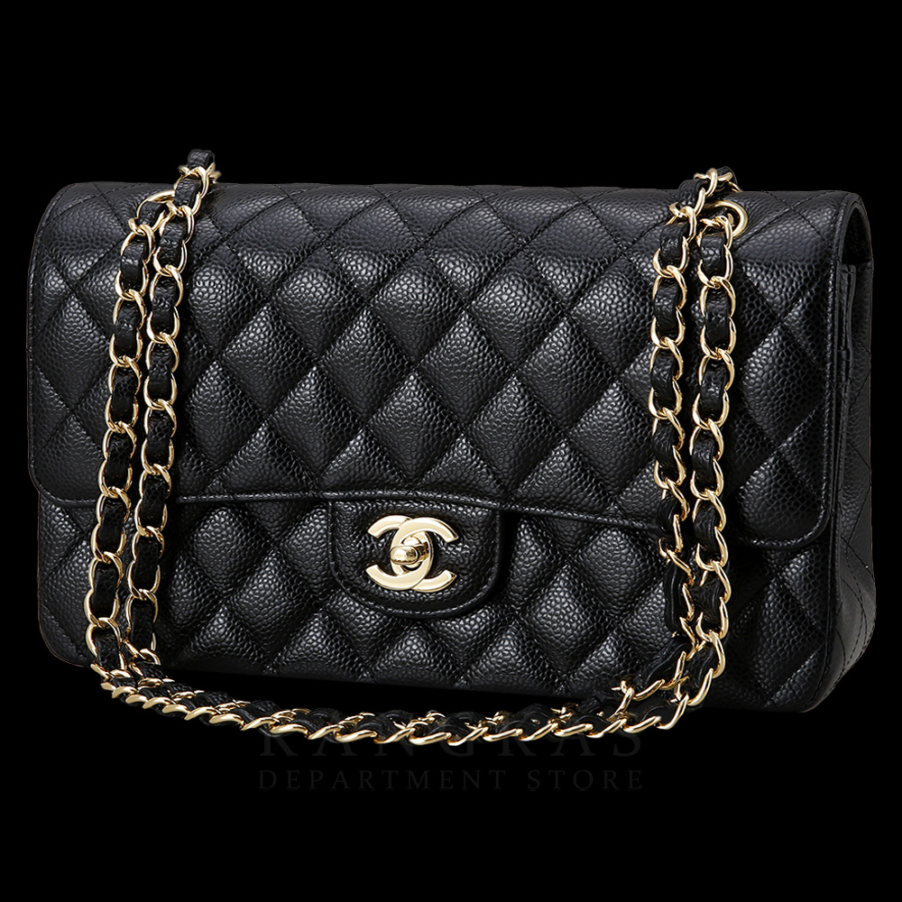 CHANEL(USED)샤넬 클래식 캐비어 미듐 금장