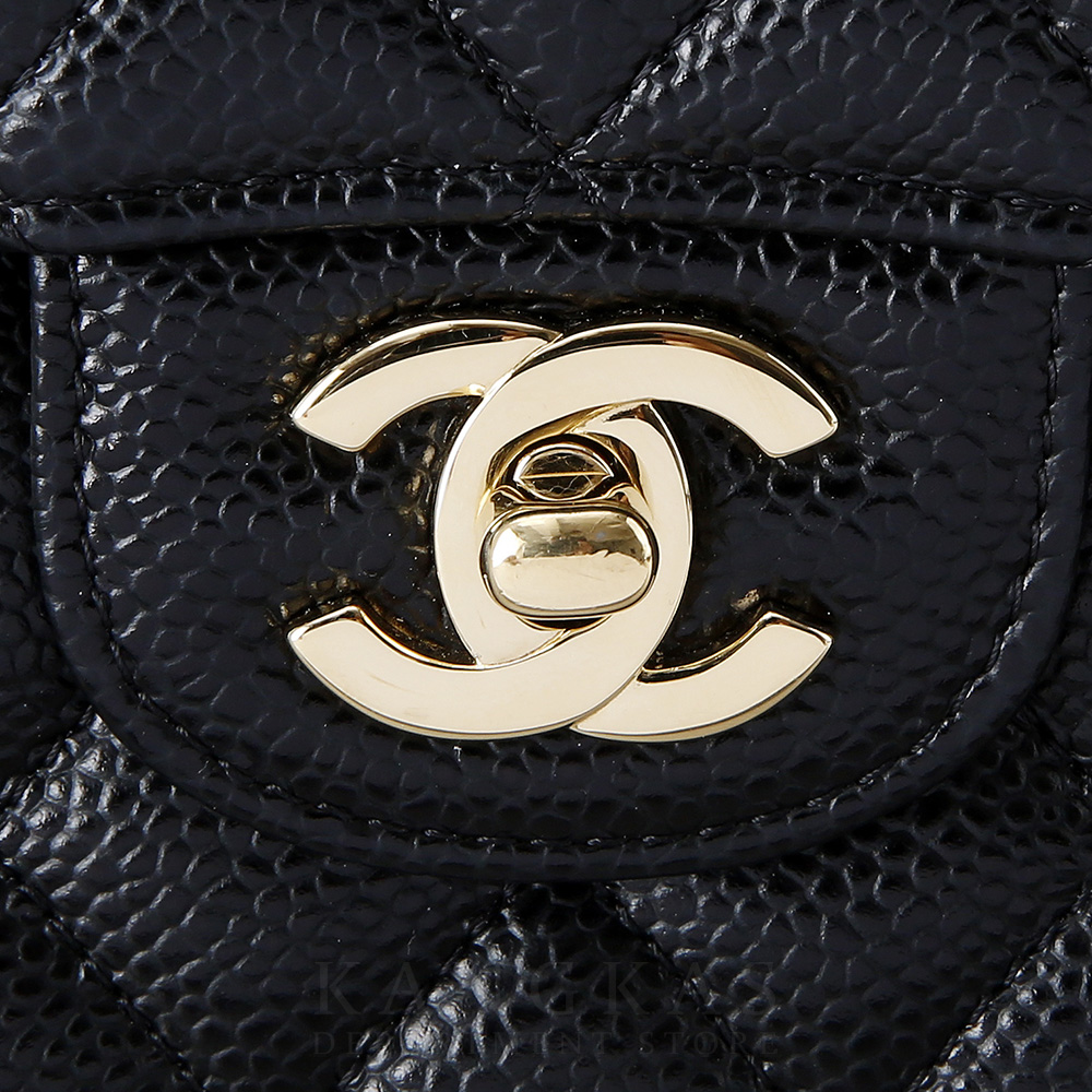 CHANEL(USED)샤넬 클래식 캐비어 미듐 금장