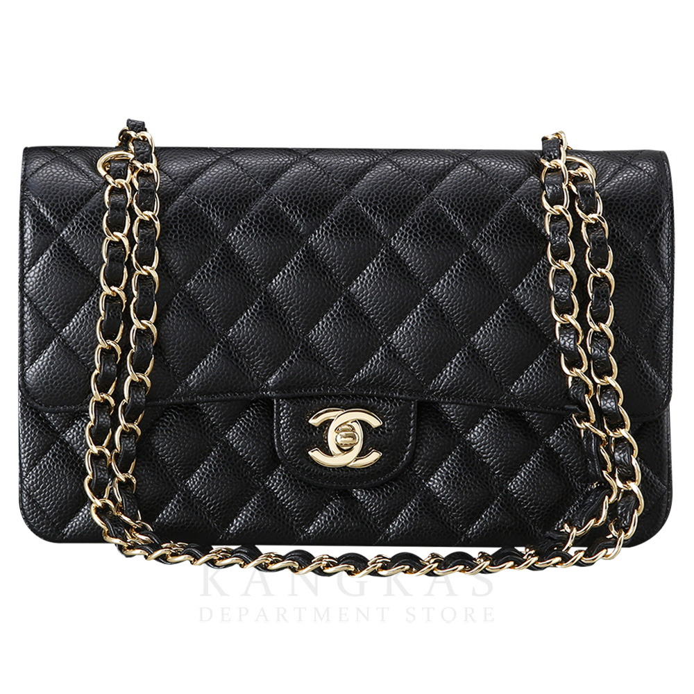 CHANEL(USED)샤넬 클래식 캐비어 미듐 금장