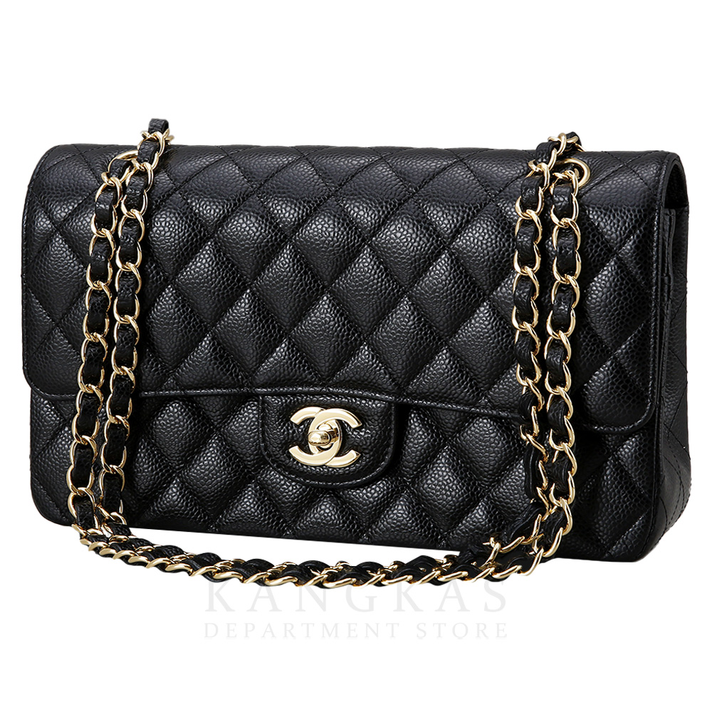 CHANEL(USED)샤넬 클래식 캐비어 미듐 금장
