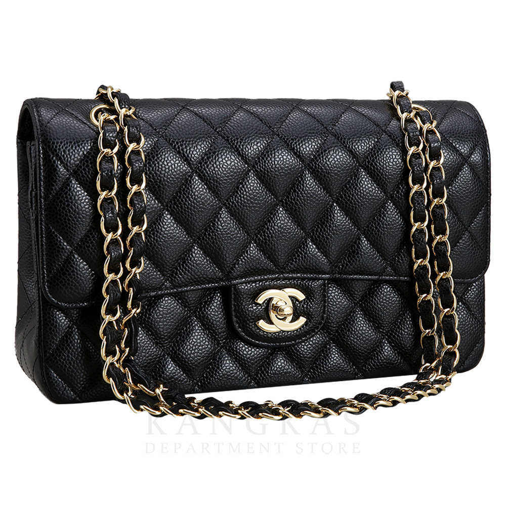 CHANEL(USED)샤넬 클래식 캐비어 미듐 금장