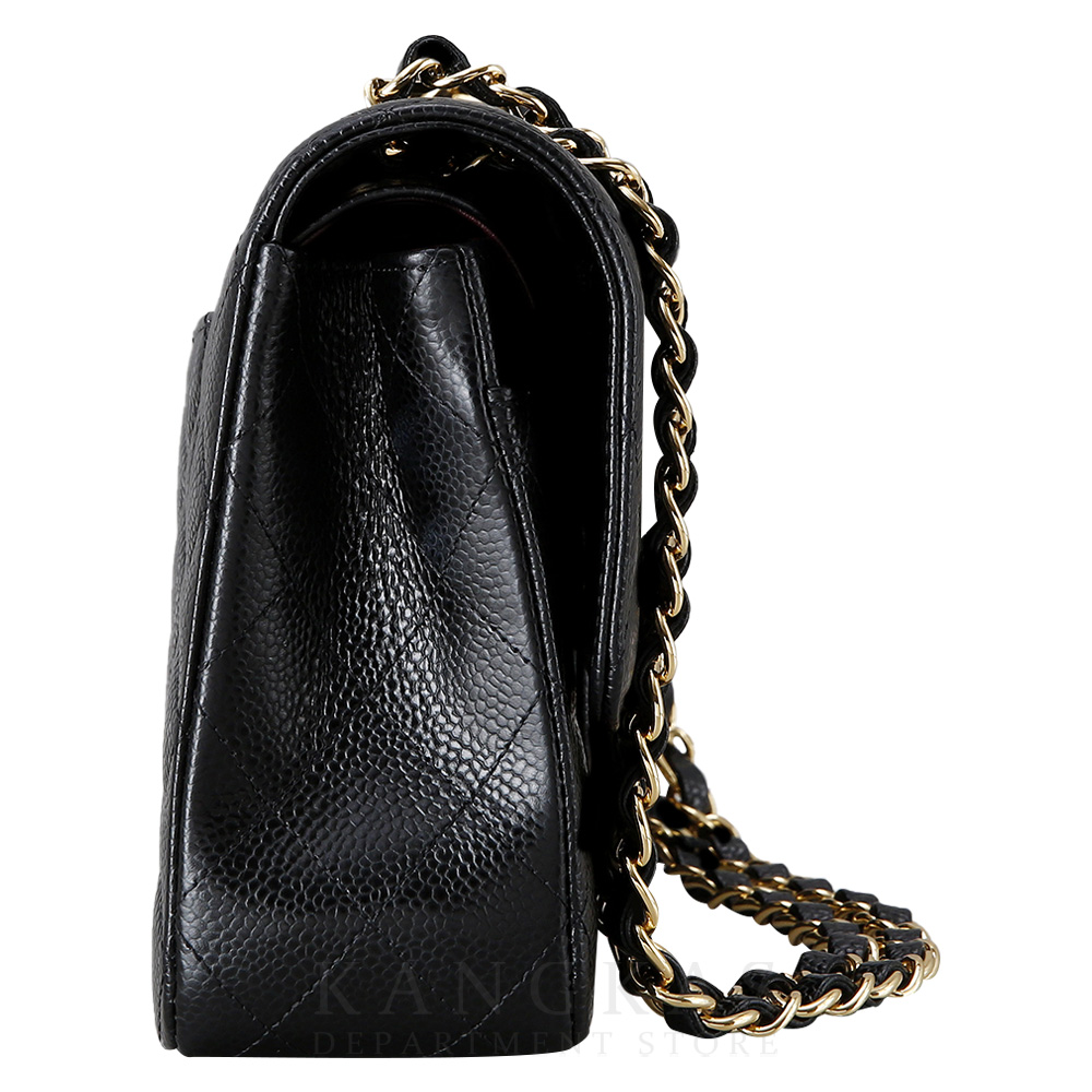 CHANEL(USED)샤넬 클래식 캐비어 미듐 금장