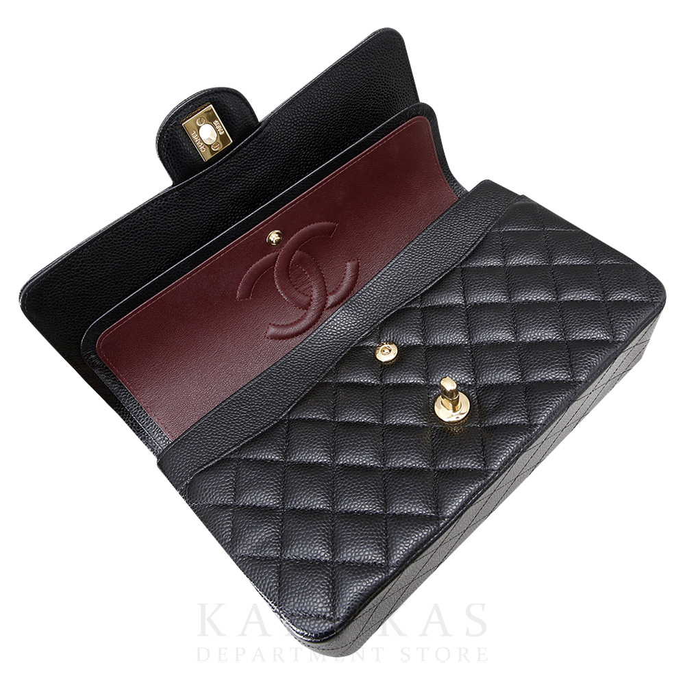 CHANEL(USED)샤넬 클래식 캐비어 미듐 금장