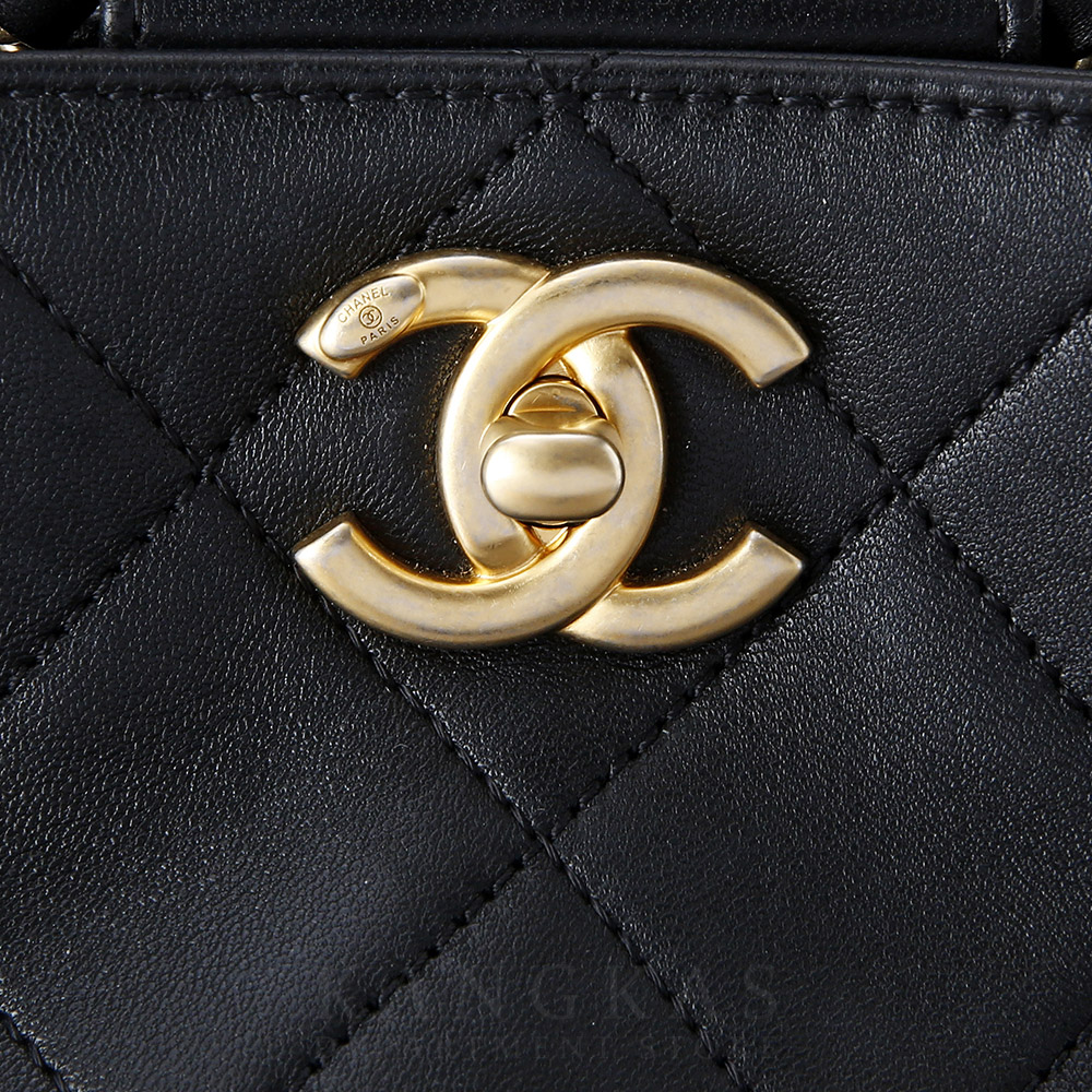 CHANEL(USED)샤넬 스티치 탑핸들 백팩 블랙