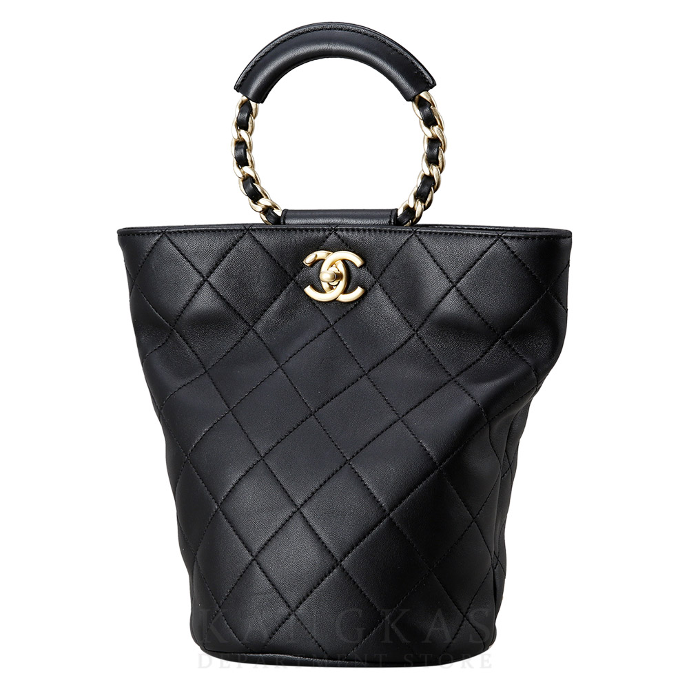 CHANEL(USED)샤넬 스티치 탑핸들 백팩 블랙