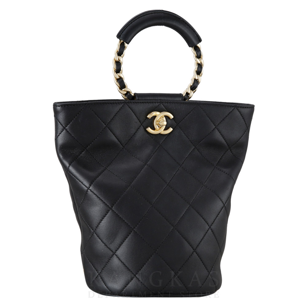CHANEL(USED)샤넬 스티치 탑핸들 백팩 블랙