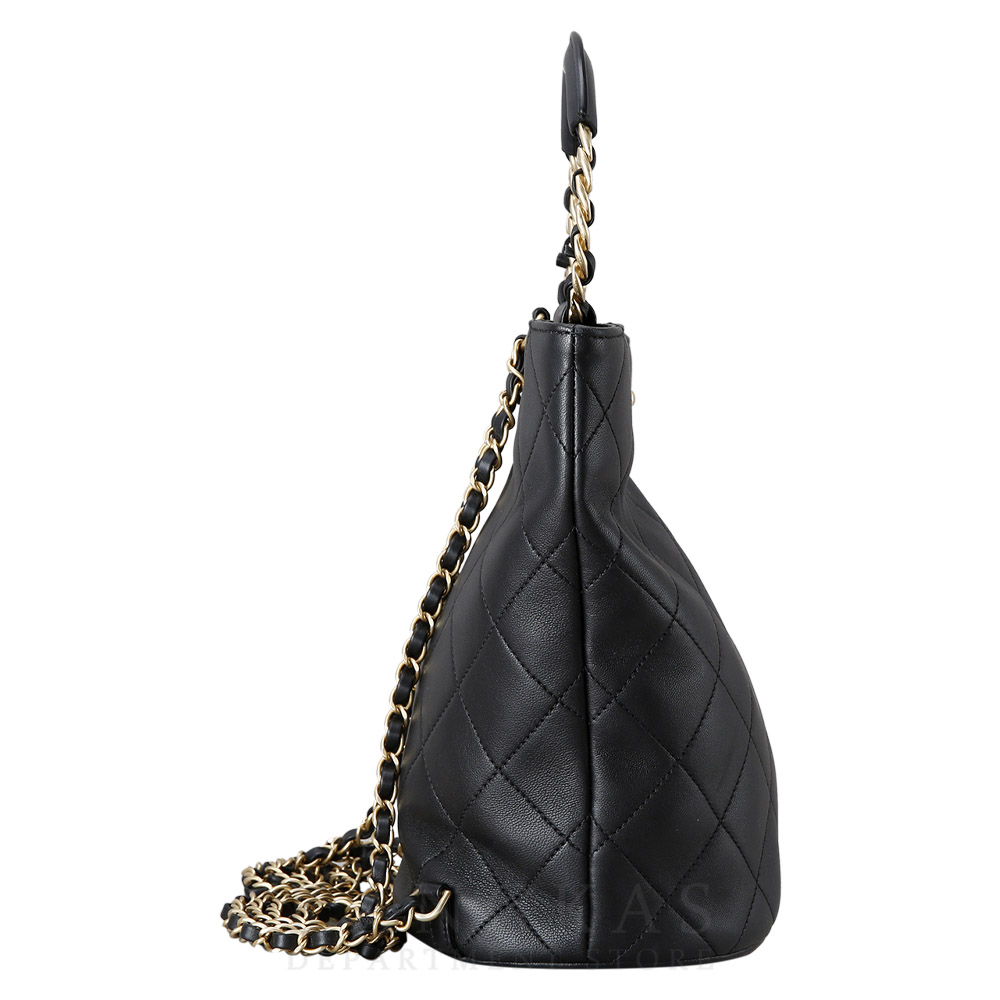CHANEL(USED)샤넬 스티치 탑핸들 백팩 블랙