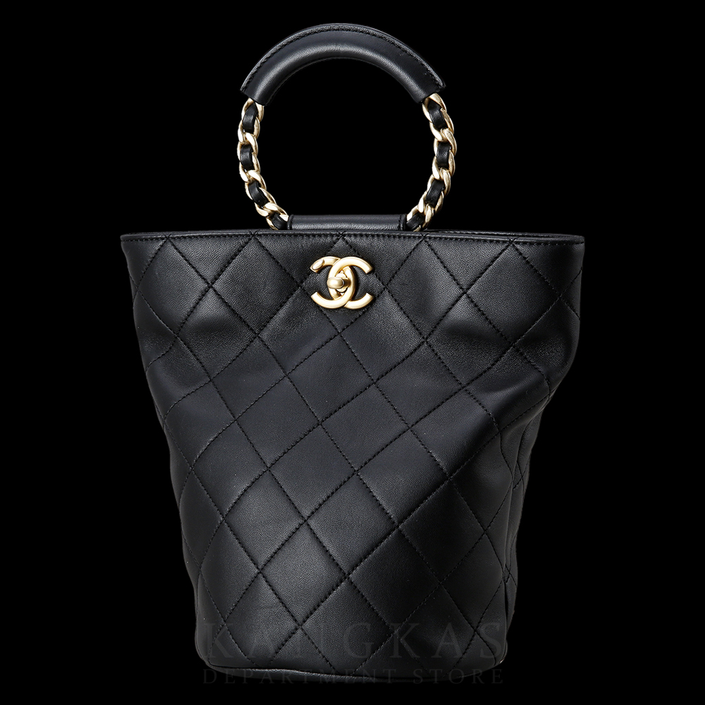 CHANEL(USED)샤넬 스티치 탑핸들 백팩 블랙