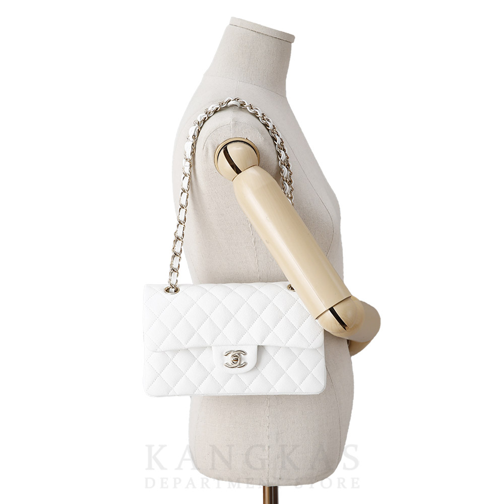 CHANEL(NEW)샤넬 클래식 캐비어 스몰 화이트