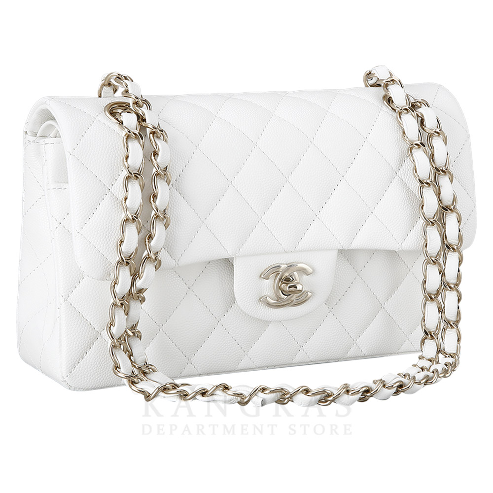 CHANEL(NEW)샤넬 클래식 캐비어 스몰 화이트